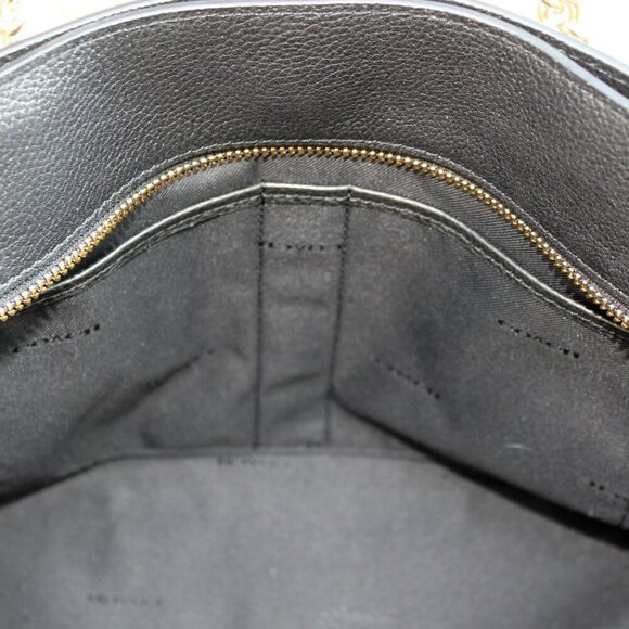 Coach Black Pebbled Leather Chain Tote Bag 57107 Turnlock Gold Hardware Dust Bag - Picture 12 of 16